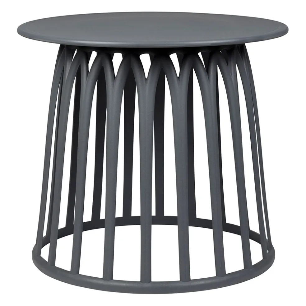 Table basse de jardin ronde grise d50cm - Lumi