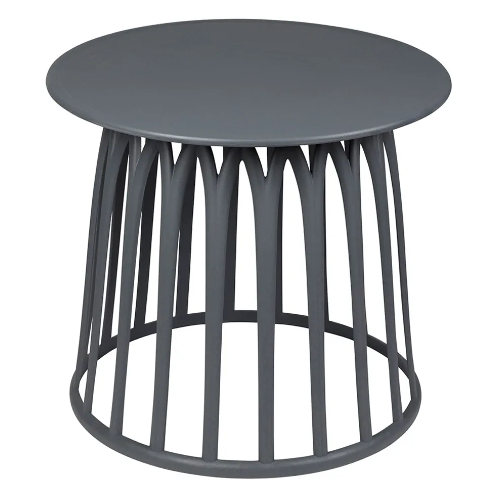 Table basse de jardin ronde grise d50cm - Lumi