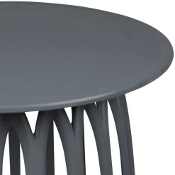 Table basse de jardin ronde grise d50cm - Lumi