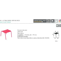 Table basse d'extérieur en acier cactus - Monceau