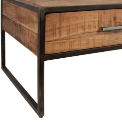 Table basse en acacia et fer noir 120x60cm - Factory