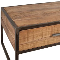Table basse en acacia et fer noir 120x60cm - Factory