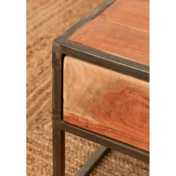 Table basse en acacia et fer noir 120x60cm - Factory