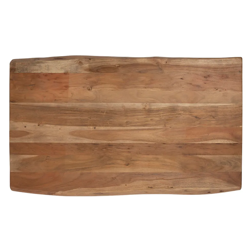 Table basse en acacia massif et pieds en fer noir 130x70cm - Factory