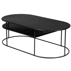Table basse en métal noir L120cm -Gray