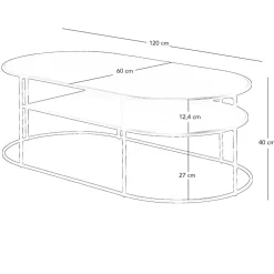 Table basse en métal noir L120cm -Gray