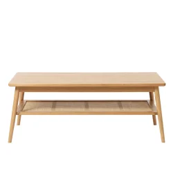 Table basse en placage chêne et cannage l120cm - barrali