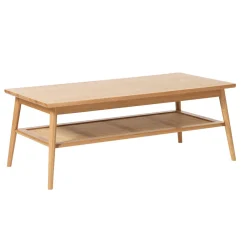 Table basse en placage chêne et cannage l120cm - barrali