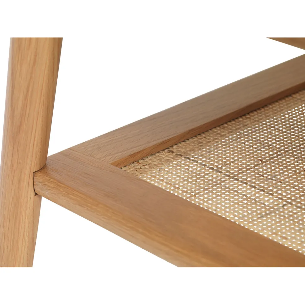 Table basse en placage chêne et cannage l120cm - barrali