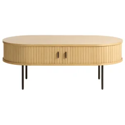 Table basse en placage chêne naturel 120x60 cm - nola