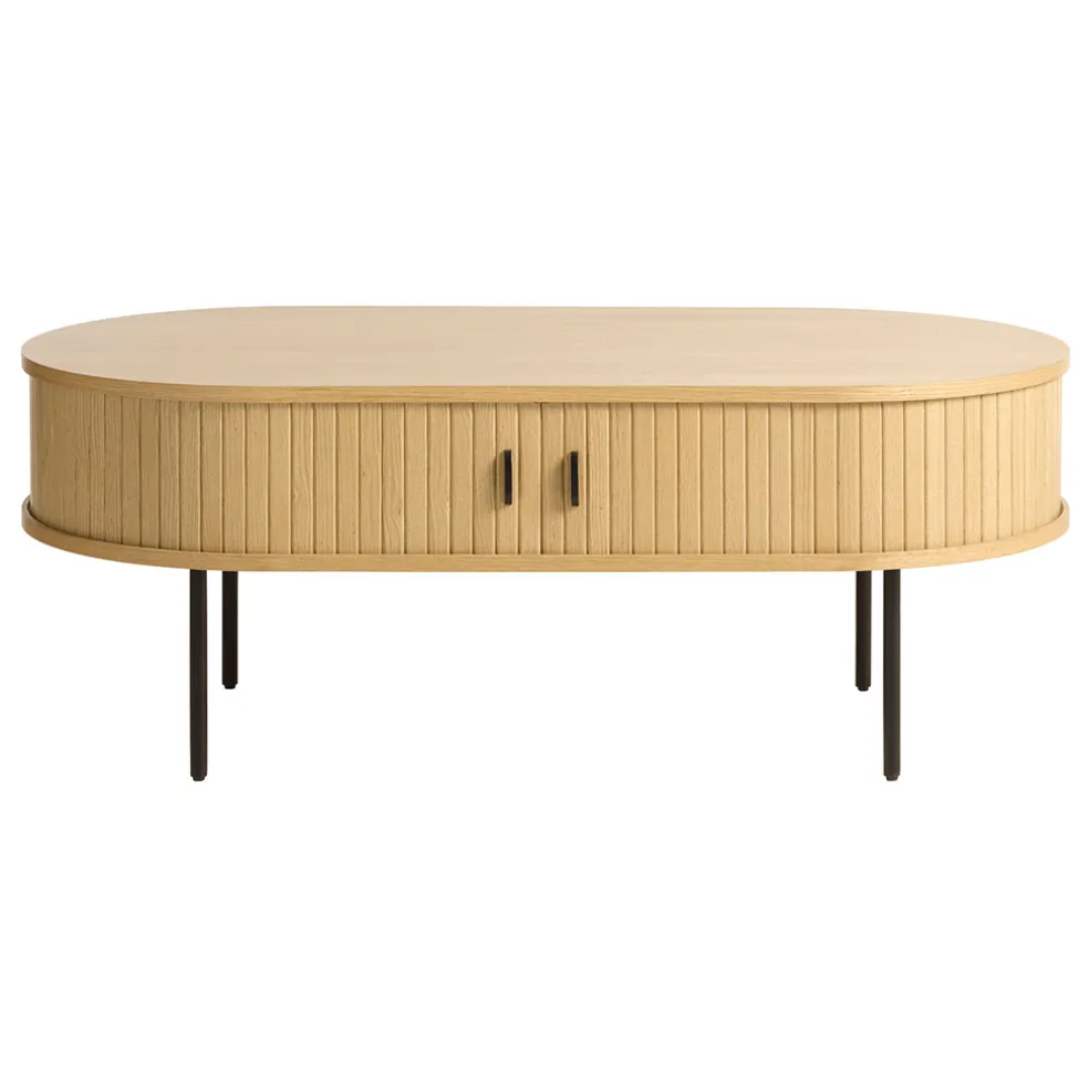 Table basse en placage chêne naturel 120x60 cm - nola