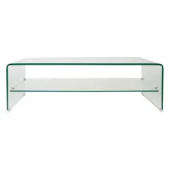 Table basse en verre trempé 110x55cm - Adela