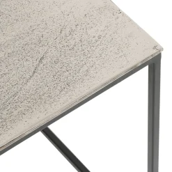 Table basse gigogne carrée (lot de 2) en aluminium et fer argenté - Felia