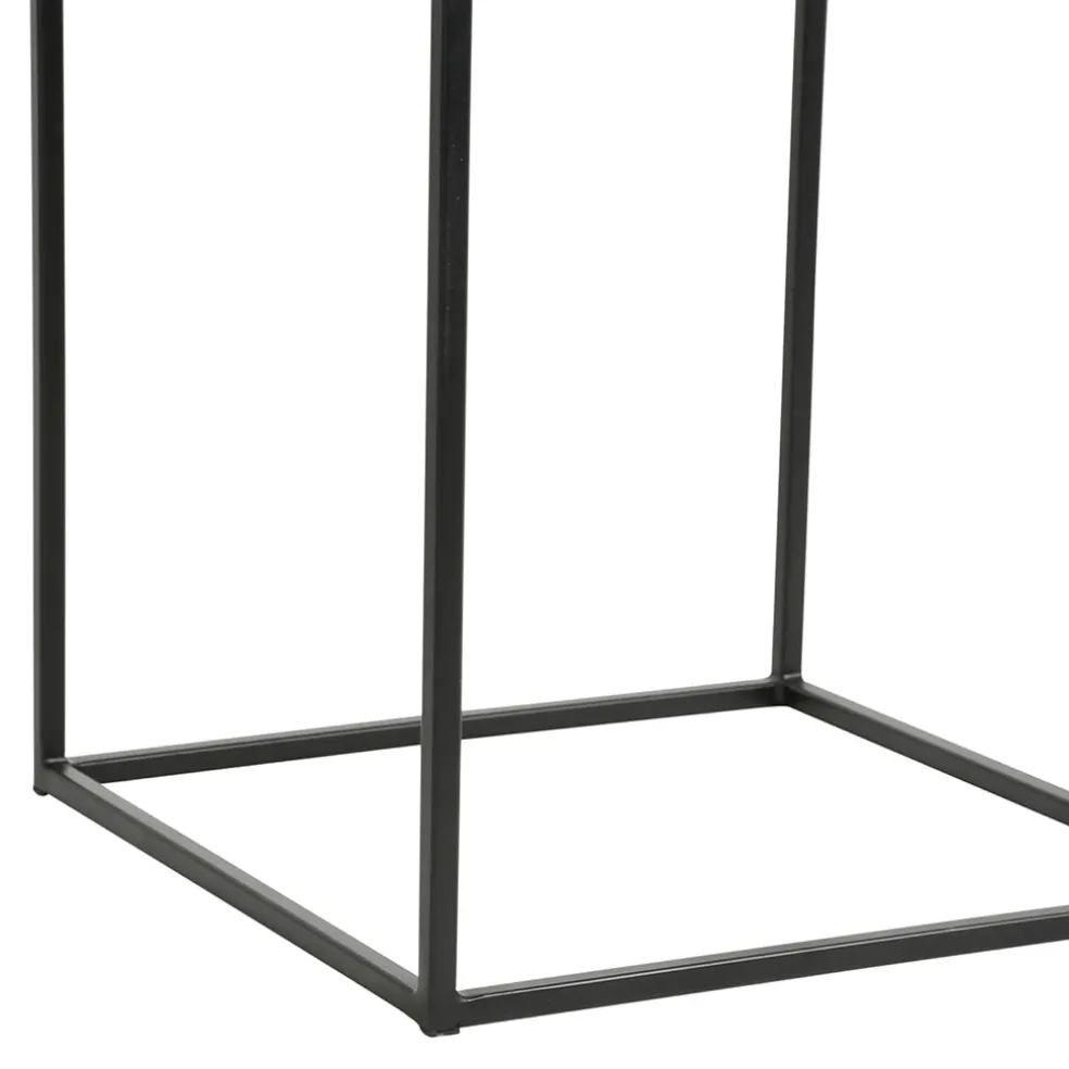 Table basse gigogne carrée (lot de 2) en aluminium et fer argenté - Felia