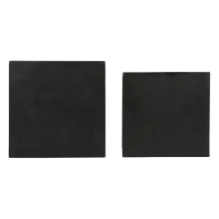 Table basse gigogne carrée (lot de 2) en aluminium et fer noir - Felia