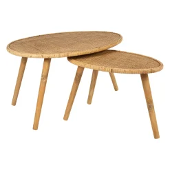 Table basse gigogne (lot de 2) en rotin naturel - Tamba