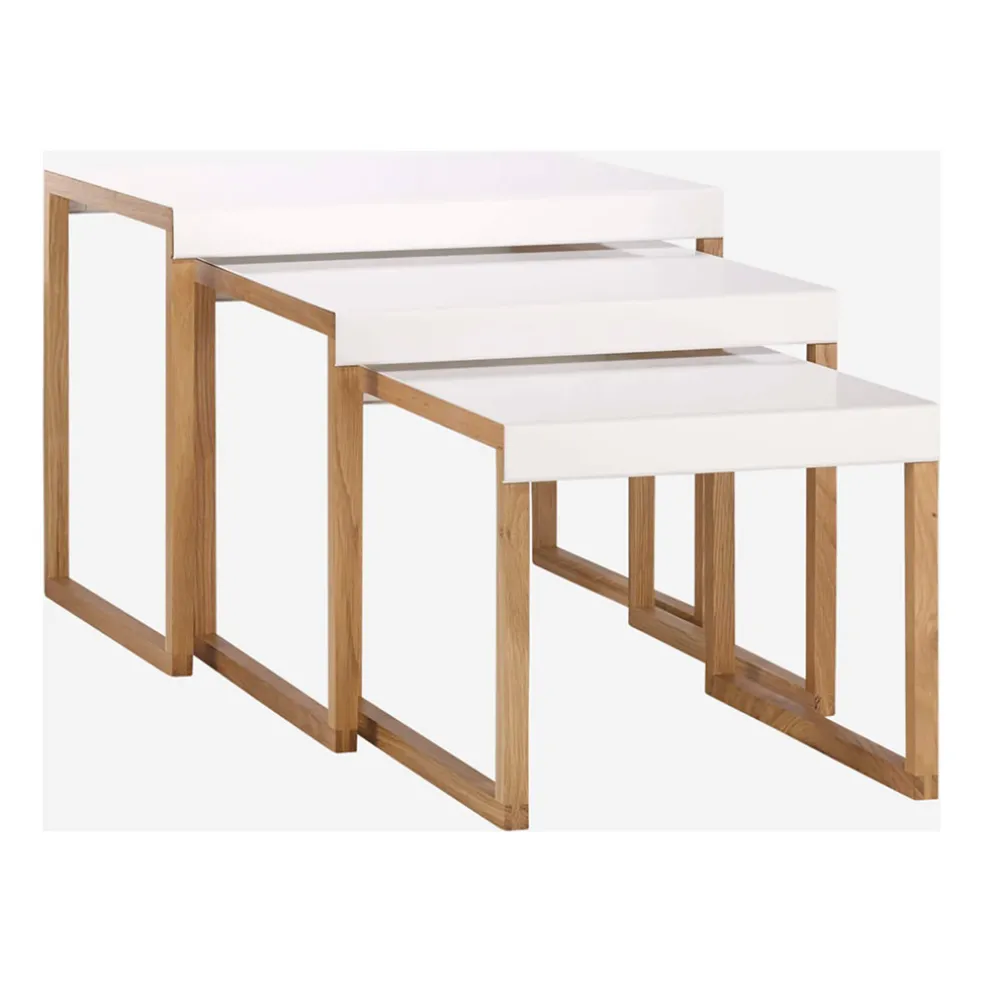 Table basse gigogne (lot de 3) en acier laqué - Kilo