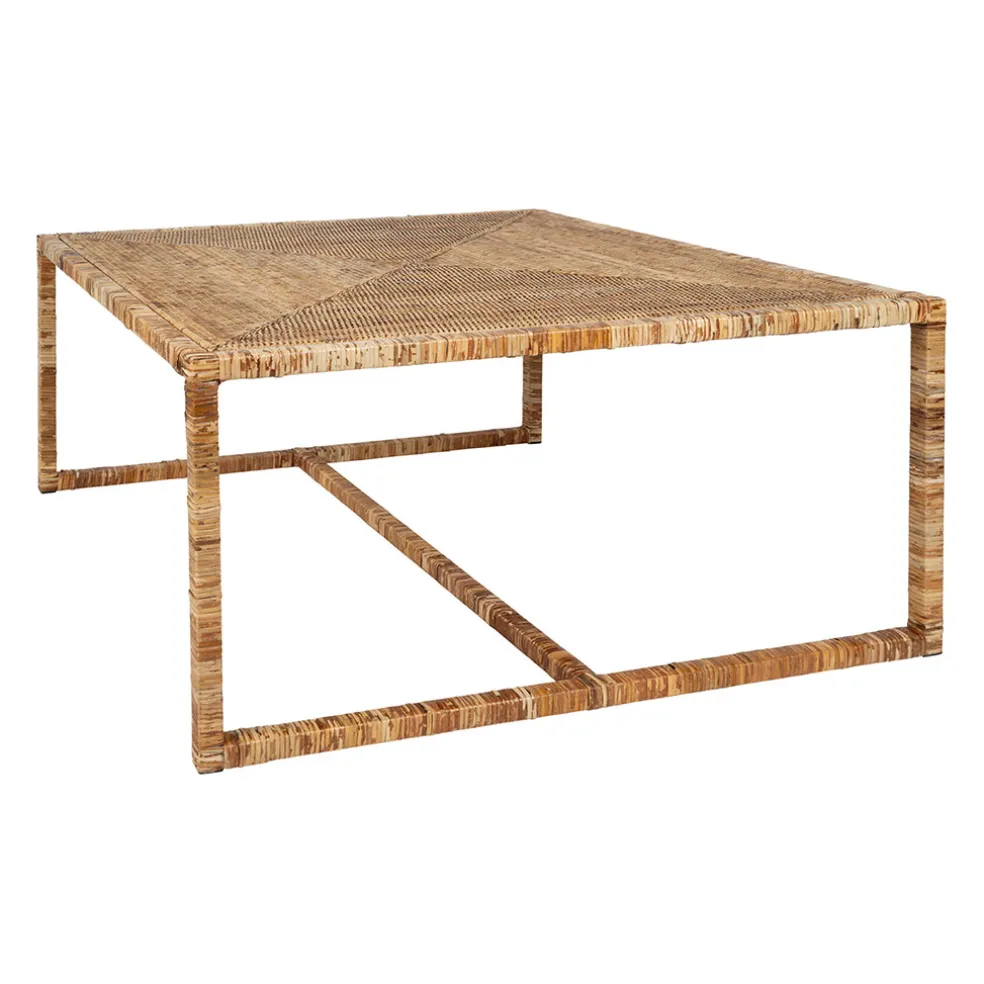 Table basse gigogne (lot de 3) en rotin naturel et fer - Pasil