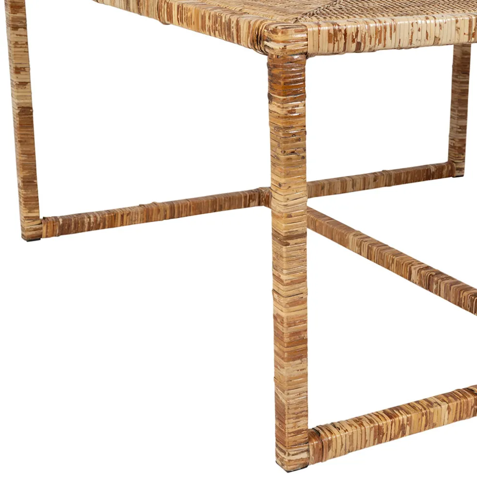 Table basse gigogne (lot de 3) en rotin naturel et fer - Pasil