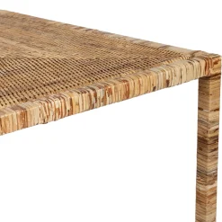 Table basse gigogne (lot de 3) en rotin naturel et fer - Pasil