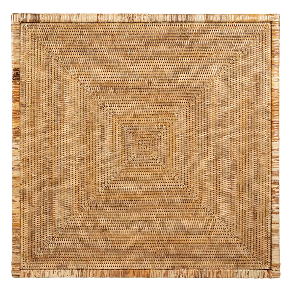 Table basse gigogne (lot de 3) en rotin naturel et fer - Pasil