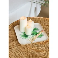 Table basse gigogne ronde (lot de 2) en rotin naturel et fer - Pasil