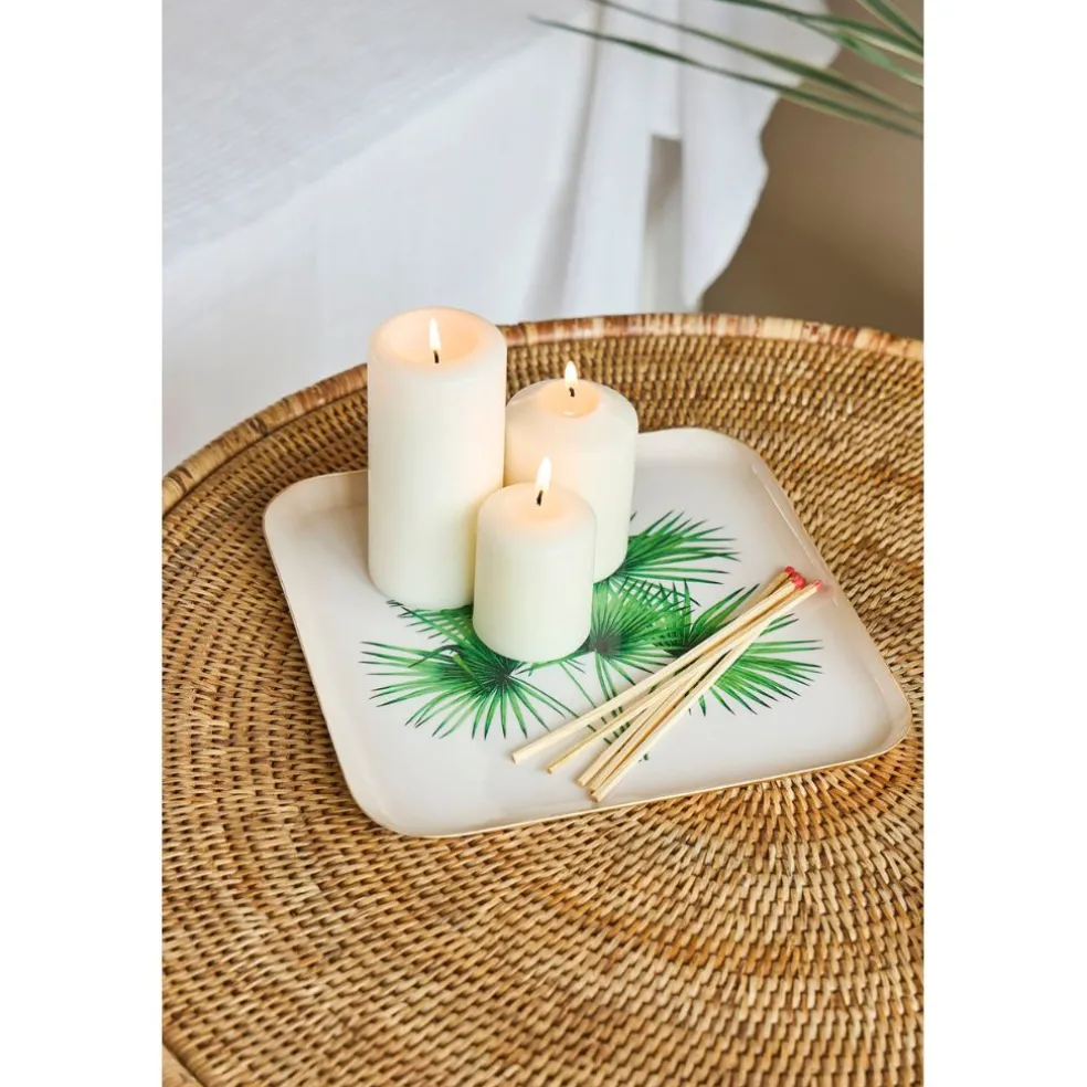 Table basse gigogne ronde (lot de 2) en rotin naturel et fer - Pasil