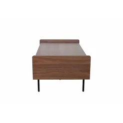 Table basse rectangulaire en placage noyer marron - Gino