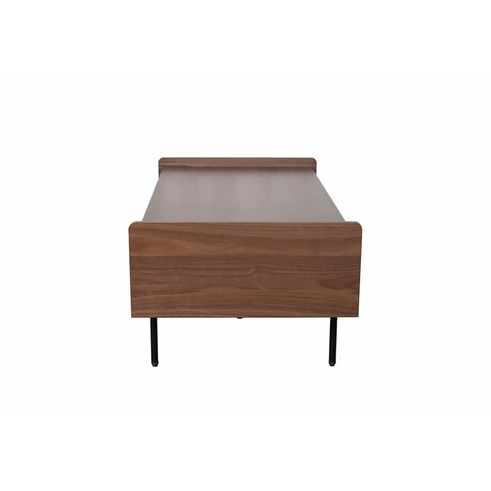 Table basse rectangulaire en placage noyer marron - Gino