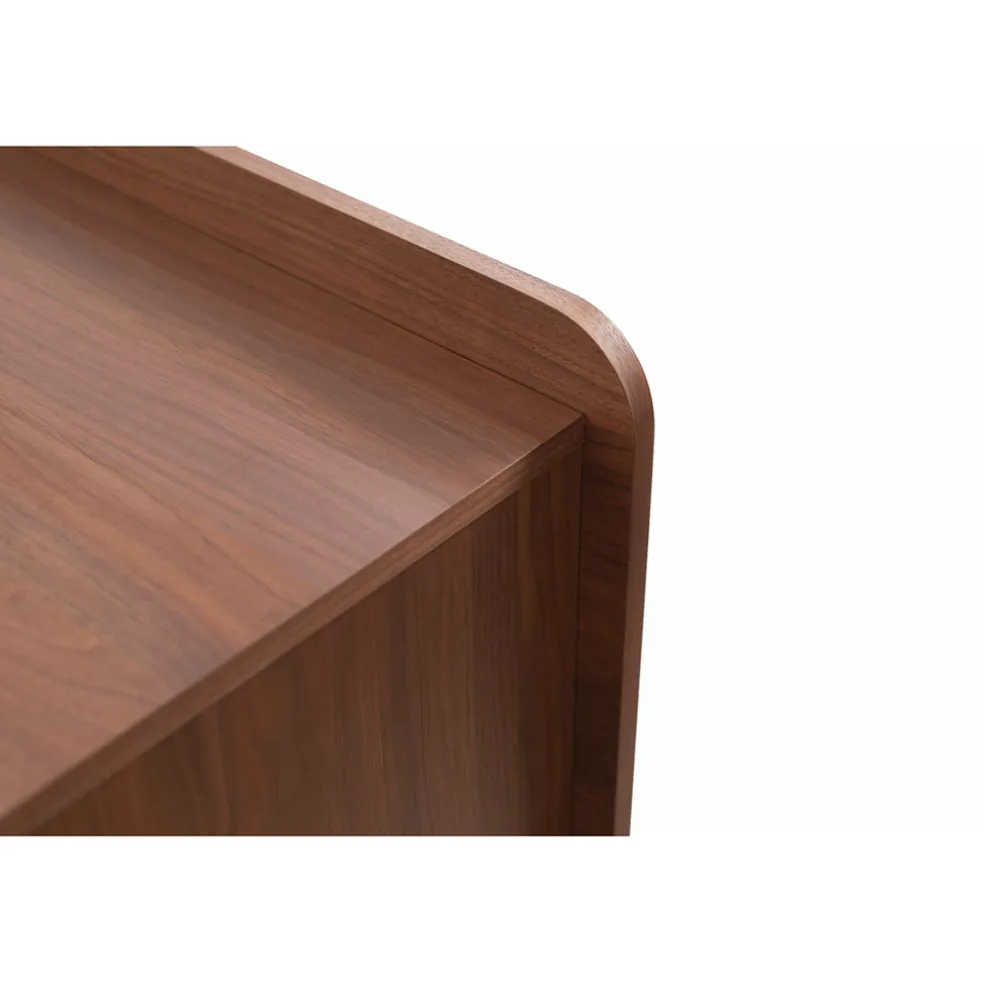 Table basse rectangulaire en placage noyer marron - Gino