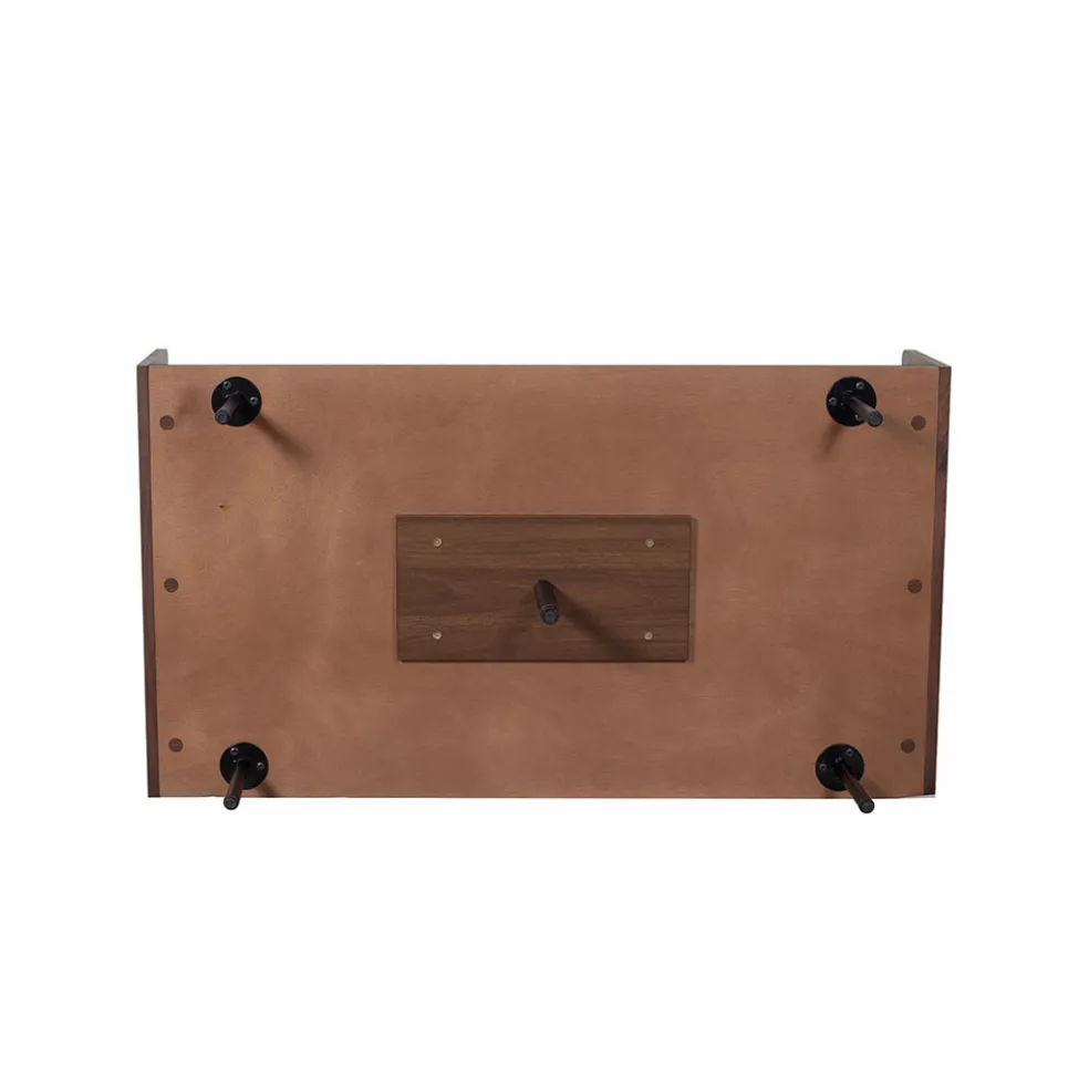 Table basse rectangulaire en placage noyer marron - Gino