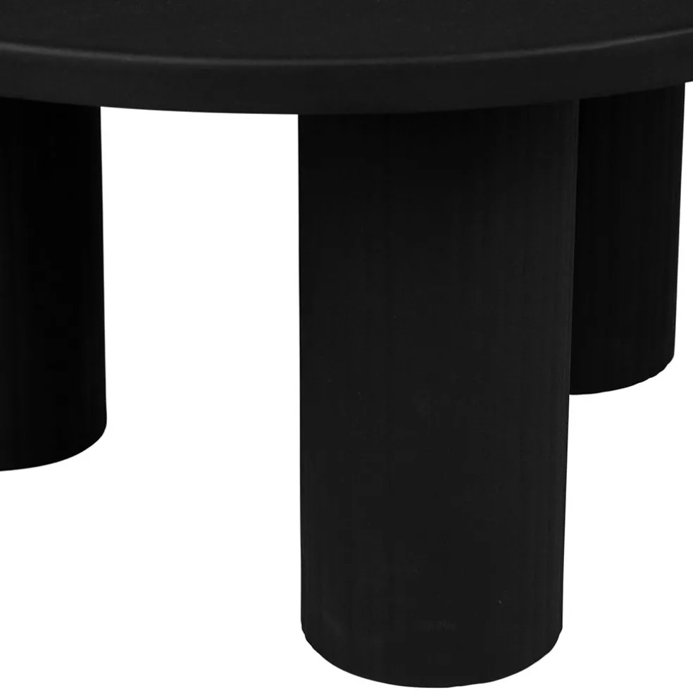 Table basse ronde 3 pieds en fer noir d70xh35cm - Organic