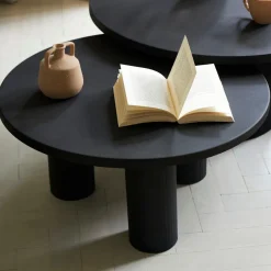 Table basse ronde 3 pieds en fer noir d70xh35cm - Organic