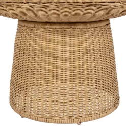 Table basse ronde effet cannage naturel d70cm - Malaya