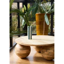 Table basse ronde en manguier naturel d79cm - Organic