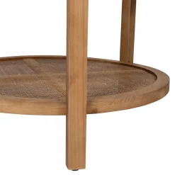 Table basse ronde en sapin naturel et verre trempé d75cm - Firmin