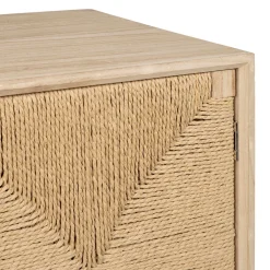 Table de chevet 1 porte en naturel et noir - Kenda