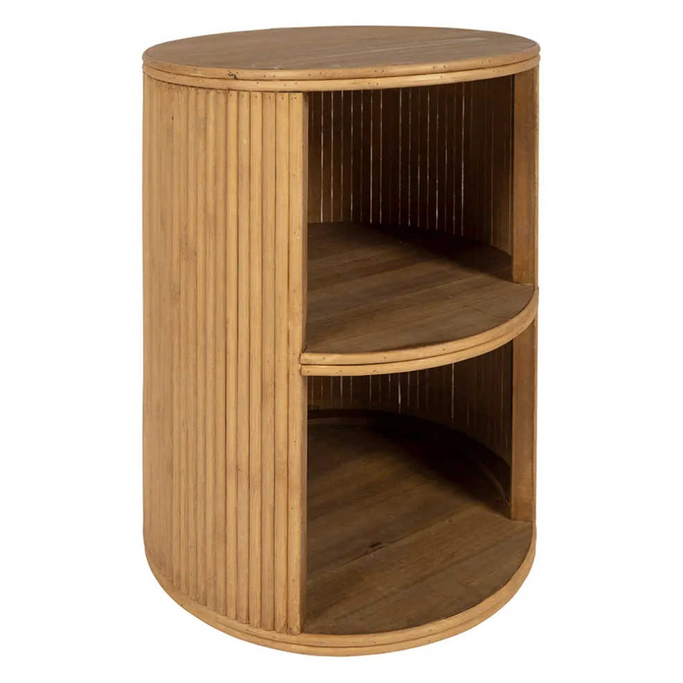 Table de chevet avec 2 niveaux en bambou naturel - Saori