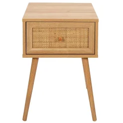 Table de chevet en bois et cannage 1 tiroir - Baia