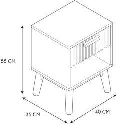 Table de chevet en pin naturel 1 tiroir - Kara