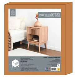 Table de chevet en pin naturel 1 tiroir - Kara