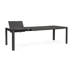 Table de jardin avec allonge en aluminium anthracite 180(+60)x100cm - Kiplin