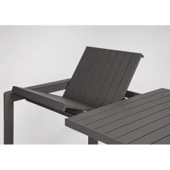 Table de jardin avec allonge en aluminium anthracite 180(+60)x100cm - Kiplin