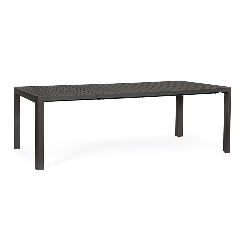 Table de jardin avec allonge en aluminium anthracite 180(+60)x100cm - Kiplin