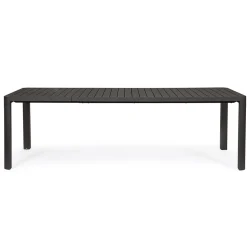Table de jardin avec allonge en aluminium anthracite 180(+60)x100cm - Kiplin