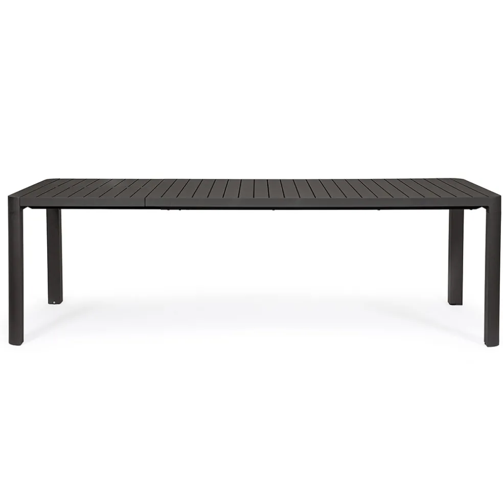 Table de jardin avec allonge en aluminium anthracite 180(+60)x100cm - Kiplin