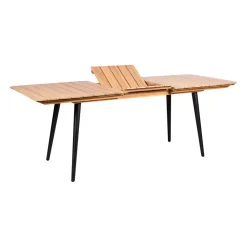 Table de jardin avec rallonge en acacia écru 210-160x80cm - Santo