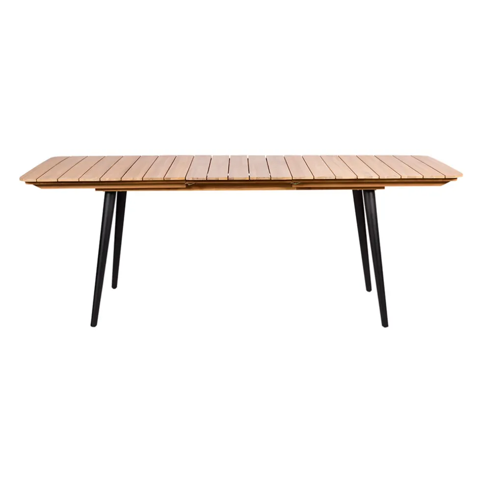 Table de jardin avec rallonge en acacia écru 210-160x80cm - Santo
