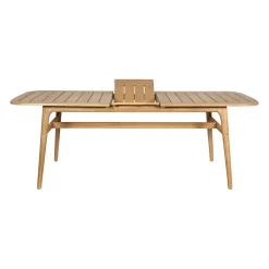 Table de jardin avec rallonge en acacia naturel 180-200x100cm - Cirina