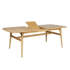 Table de jardin extensible en acacia naturel 180(+40cm)x100cm - Cavalo